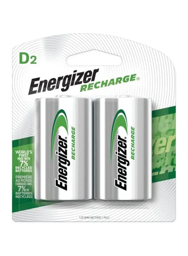 Energizer Energizer Rechargeable D Batteries (Nimh, 2500 Mah)- 2 Count, Silver, Nh50Bp-2 Multicolour