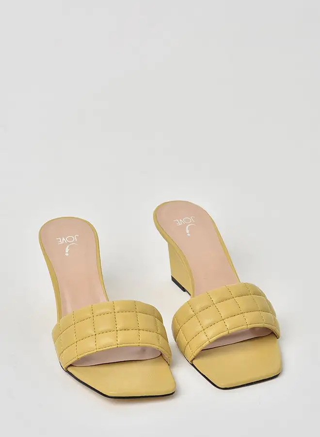 Jove Textured Wedge Sandals Yellow