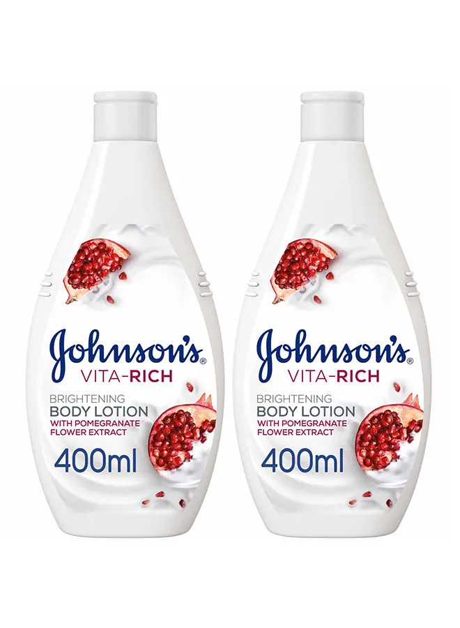 Johnson's Body Lotion Vita-Rich Brightening Pomegranate Flower Multicolour 400ml Pack of 2