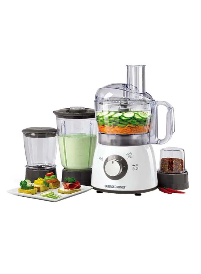 BLACK+DECKER Food Processor - 7 Accessories – 33 Functions 400.0 W FX400BMG-B5 White/Black/Grey