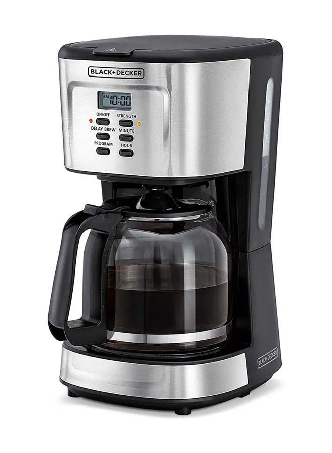 BLACK+DECKER Coffee Maker 1.5L,Coffee Machine With Glass Carafe, 24 Hours Programmable With Drip Stop Mechanism To Avoid Spillage, LCD Display With Digital Control 1.5 L 900 W DCM85-B5 Black/Silver