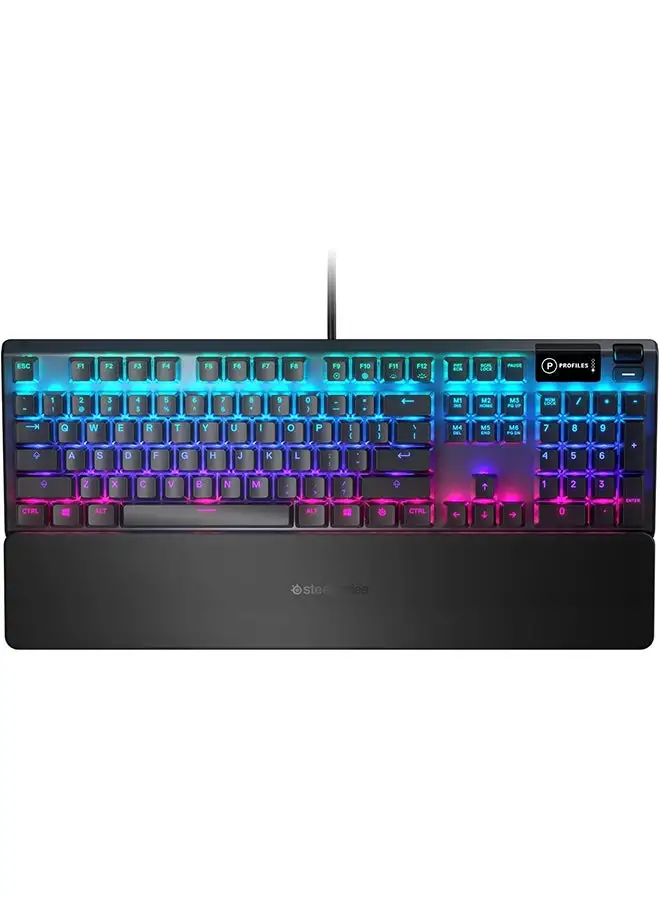 steelseries SteelSeries Apex 5 - Hybrid Mechanical Gaming Keyboard - Per-Key RGB Illumination - Oled Smart display - American (QWERTY) Layout PC