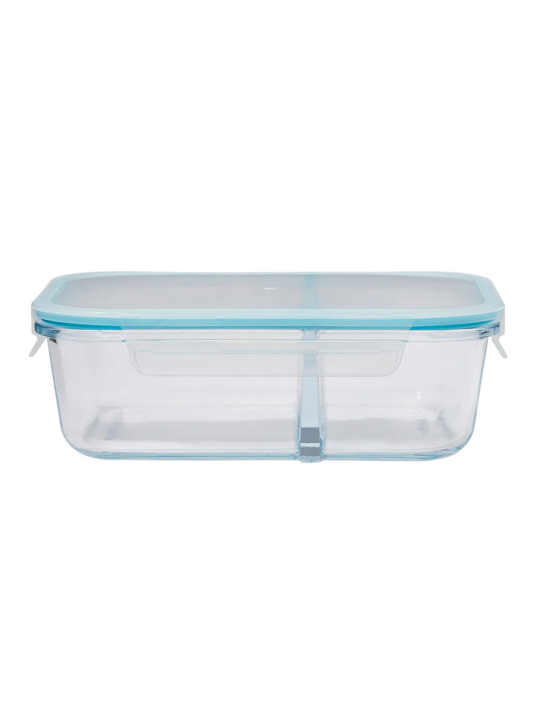 TALIONA Boro Pro Rectangular Divided Food Storage Container With Lid Blue/Clear 1520ml