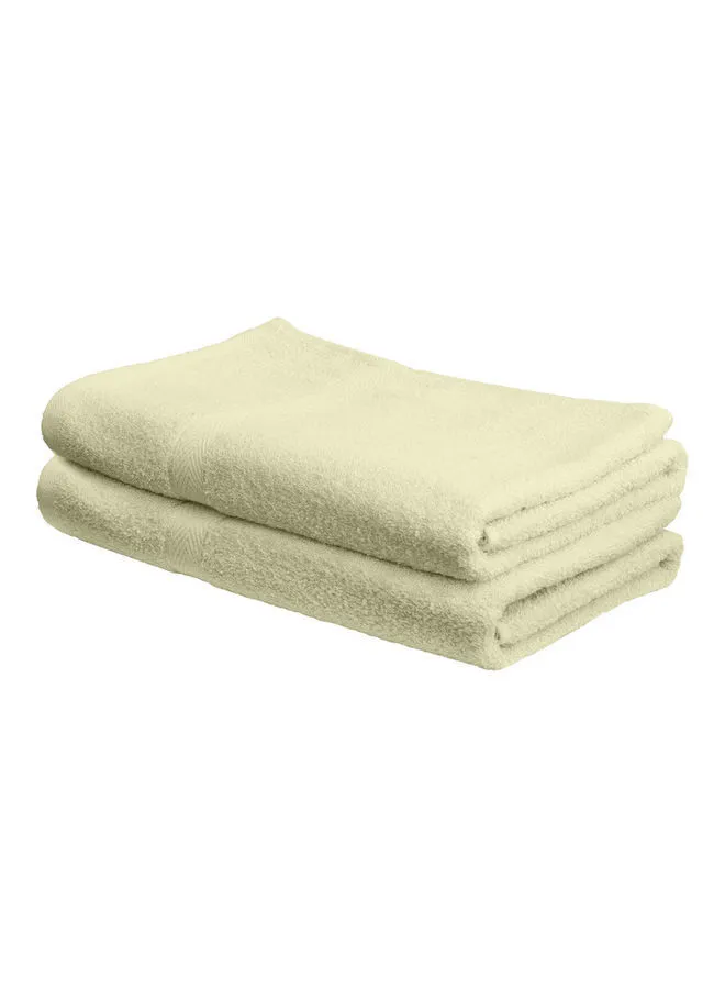 Princess 2-Piece Fast Absorbent Bath Towel Set Cream 70 x 140cm