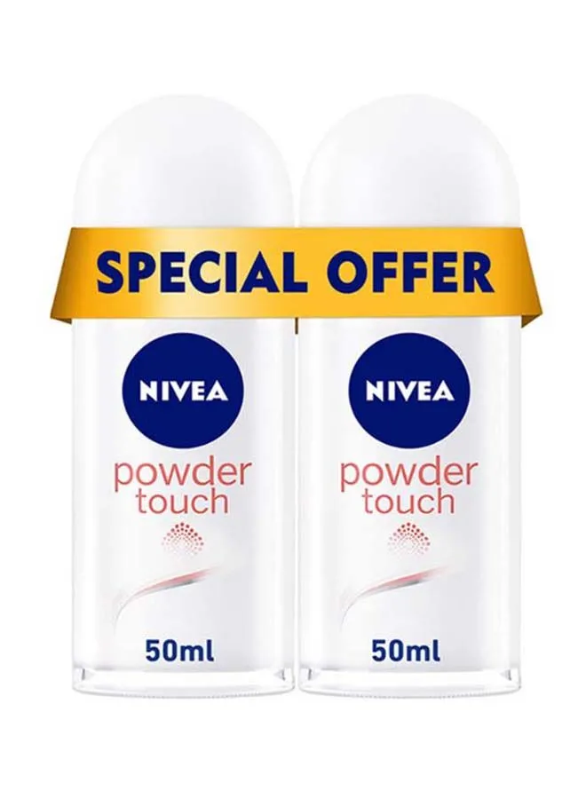 Nivea Powder Touch Antiperspirant For Women, Roll-On Pack Of 2 50ml