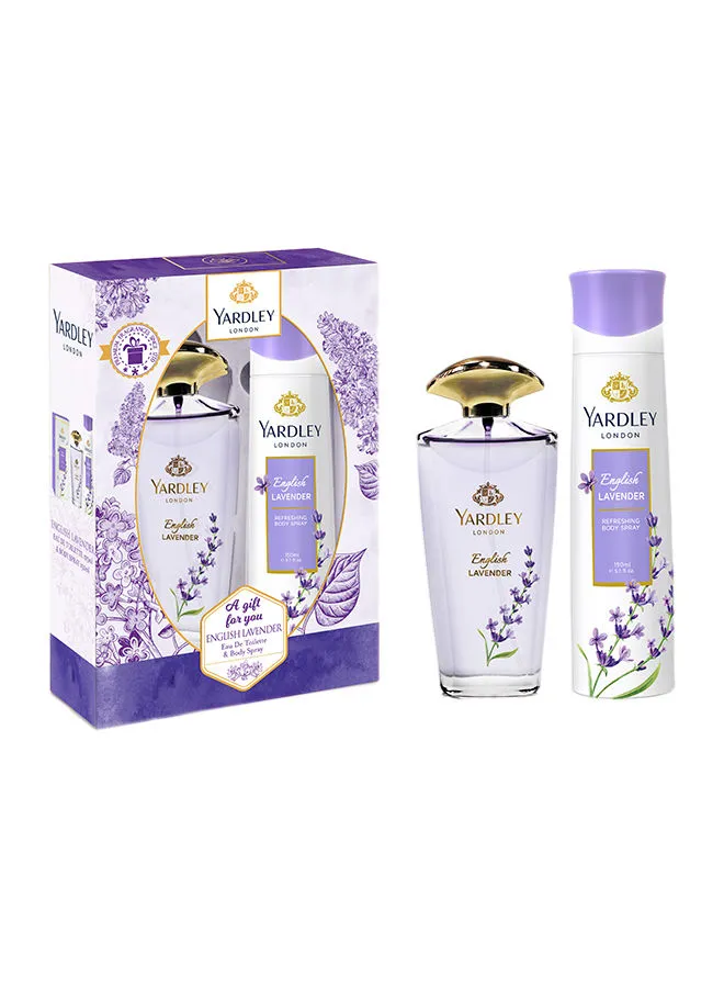 Yardley English Lavender Gift Set Eau De Toilette With Body Spray, 2 Piece 125+150ml