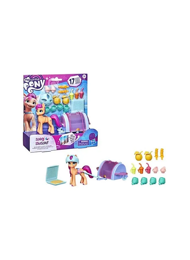 my little Pony My Little Pony: A New Generation Sunny Starscout Movie Magic Playset - 3-Inch Orange Pony Figure with 17 Accessories, Toy for Kids 3 and Up