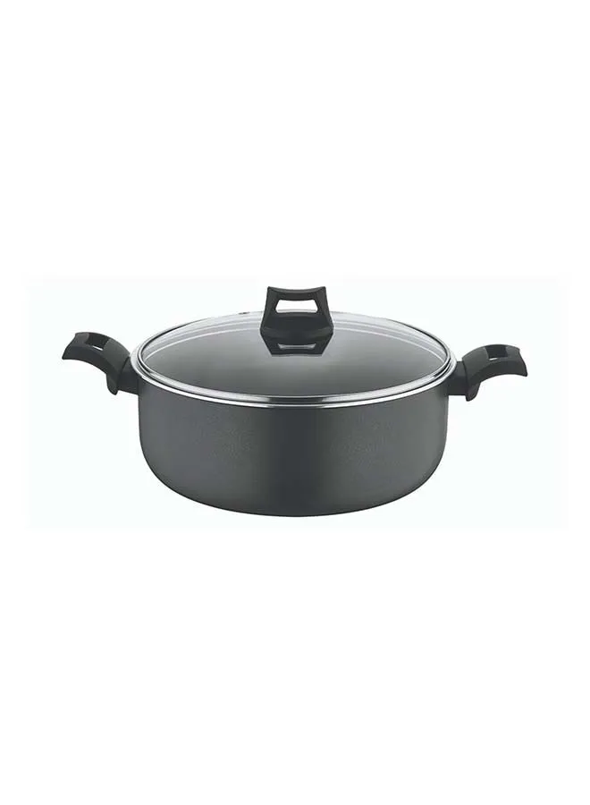 BLACK+DECKER Non-Stick Casserole, Stockpot & Stewpot with Glass Lid and 5 Layer PTFE Non-Stick Spray Coating BXSCP26BME Black