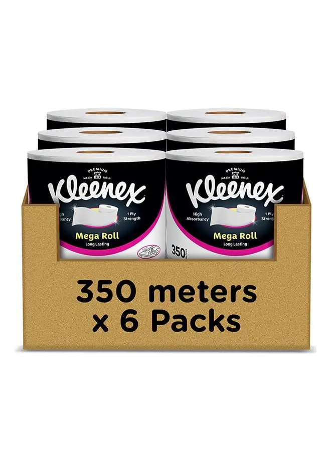 Kleenex Multipurpose Mega Kitchen Paper Towel Tissue 6 Roll White 350.0meter