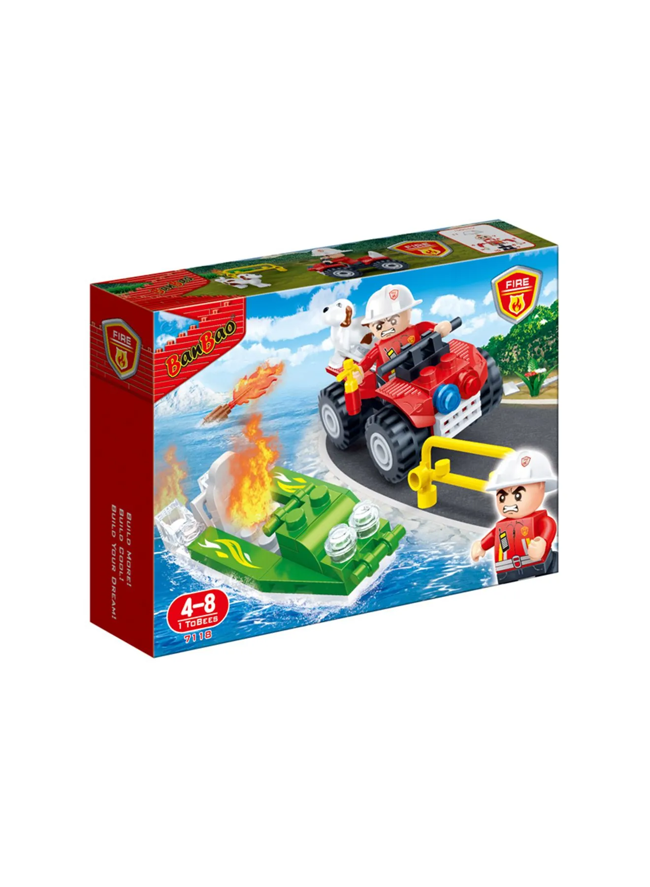 BanBao 6953365371183 58-Piece Fire Series Construction Toy