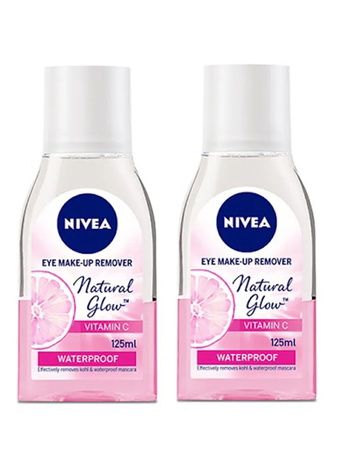 Nivea Natural Glow Eye Makeup Waterproof Remover Pack of 2 125ml