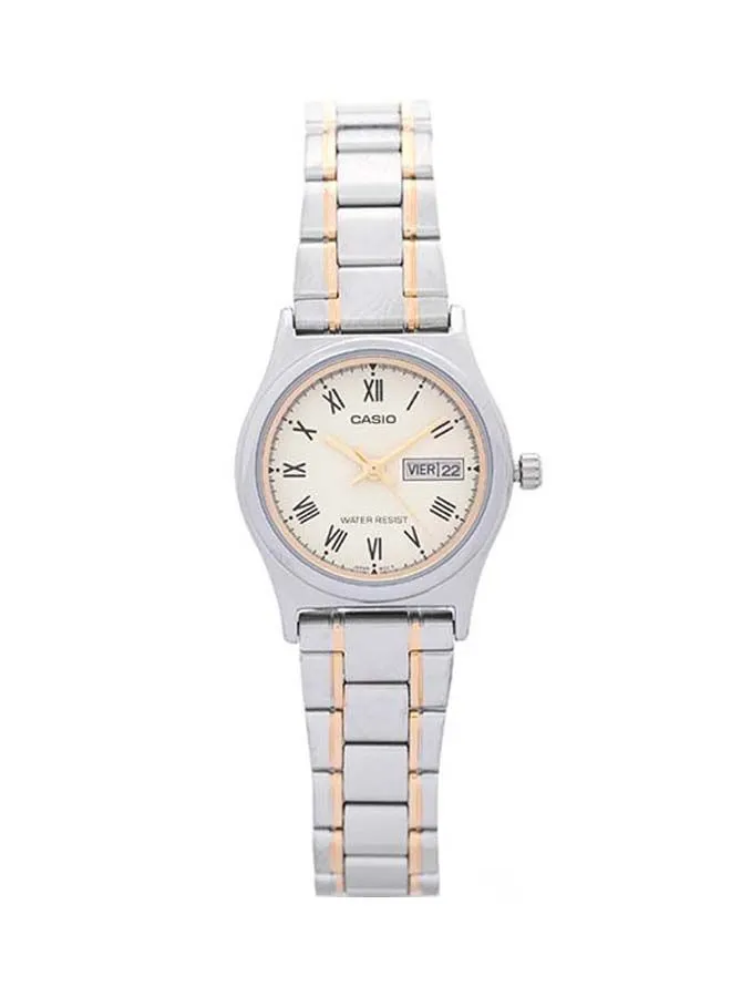 CASIO Women's Stainless Steel Analog Wrist Watch LTP-V006SG-9BUDF - 25 mm - Silver/Gold