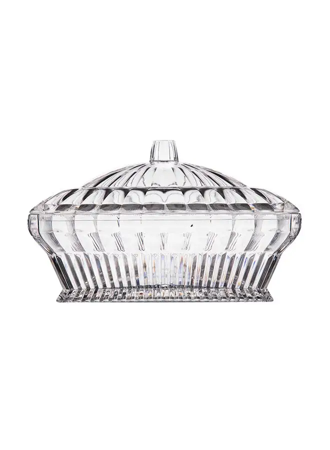 AZAD Lotus Large Candy Bowl With Lid Clear 17cm