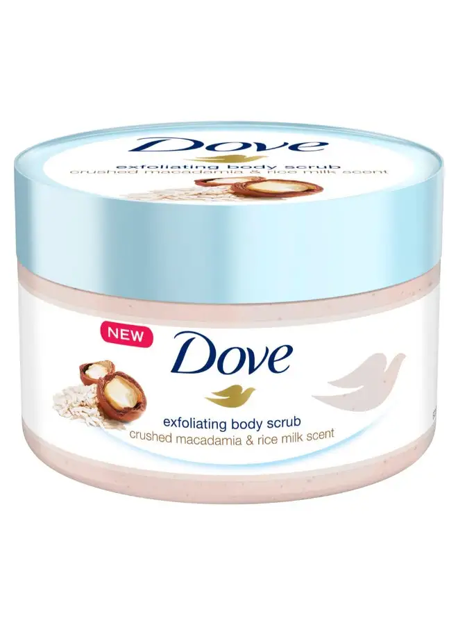 Dove Exfoliating Body Polish Scrub Macadamia And Rice Milk 225ml