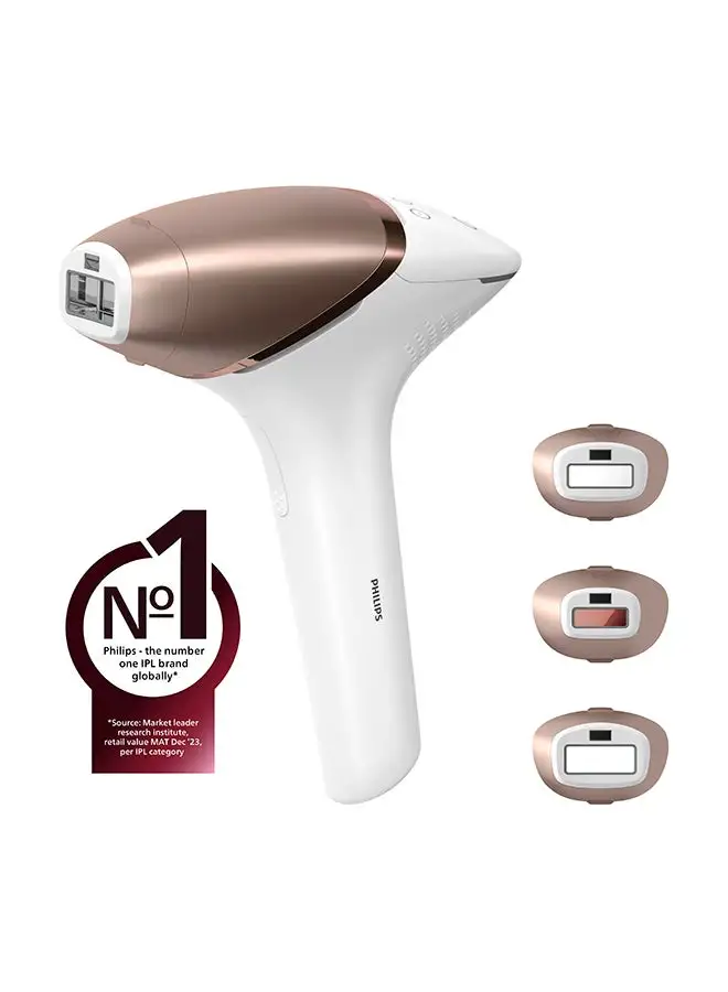 Philips Philips Lumea IPL, Hair Removal, 9000 Series, SenseIQ Technology, 3 Attachments, Body, Face, Precision, Cordless Use, BRI955/60, 60 Days Money Back Guarantee White/Rose Gold