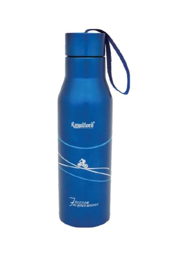 Royalford Sweat Free Leakproof Hot And Cold Water Vacuum Bottle Flask Blue 450ml 