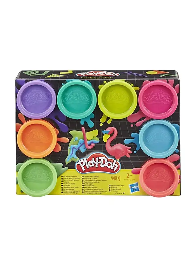 Play-Doh Play-Doh 8-Pack Neon Non-Toxic Modeling Compound مع 8 ألوان