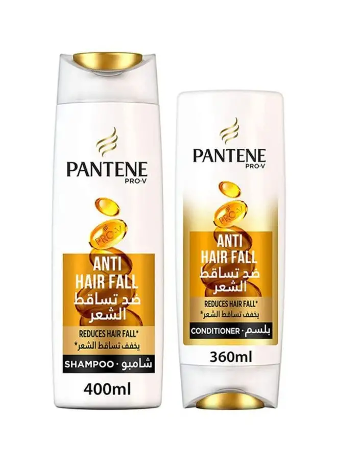 Pantene 2-Piece Anti-Hair Fall Shampoo Shampoo(400), Conditioner(360)ml