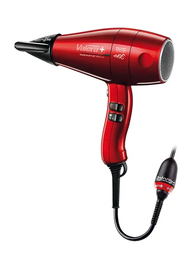 Valera Swiss Silent Jet 8500 Ionic Rotocord Hair Dryer Red