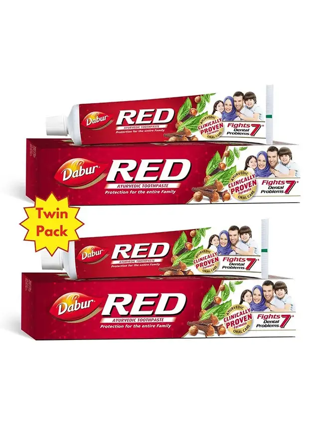 Dabur Ayurvedic Red Toothpaste For Teeth And Gums Pack Of 2 200.0grams