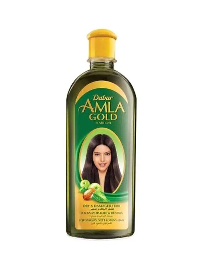 Dabur Amla Gold Hair Oil 270 ml | with Almond & Henna | Promotes Hair Growth For Dry | Damaged & Chemically Treated Hair 300ml