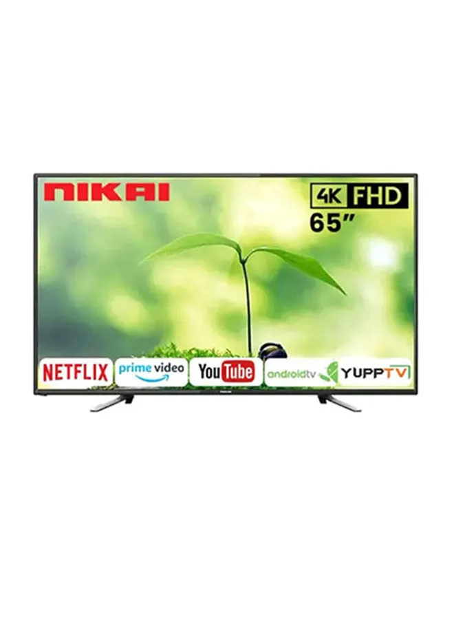 NIKAI 65-Inch 4K- Ultra HD Android Smart LED TV- Gaming mode 60 Hz Refresh rates. UHD65SLED1 Black