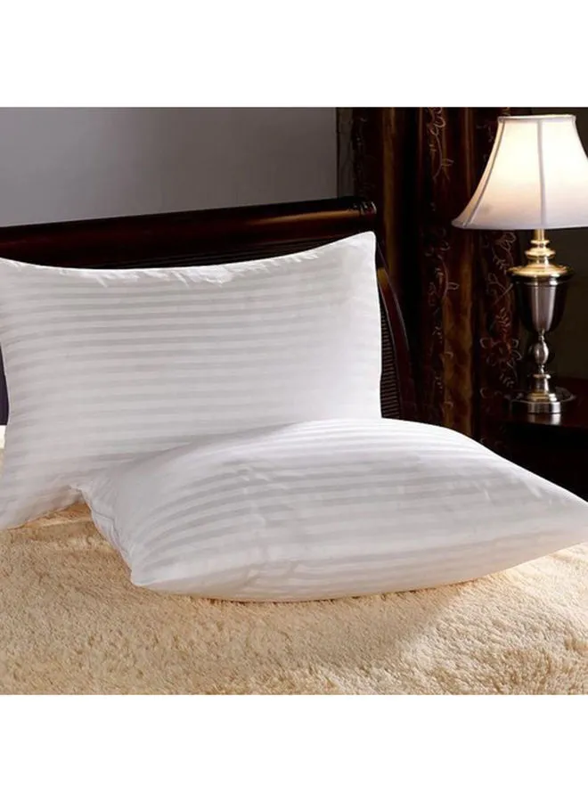 Maestro 2-Piece Hotel Striped Bed Pillow Set Cotton White 50x70cm