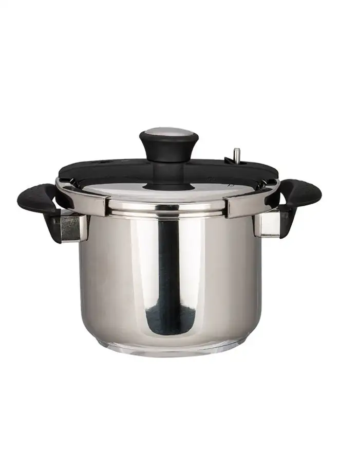 Meyer Corporation Stainless Steel Durable & Elagant Look, Dishwasher Safe Large handles, for secure handling gas compatiblePressure Cooker With Clipon Lid 6Liters