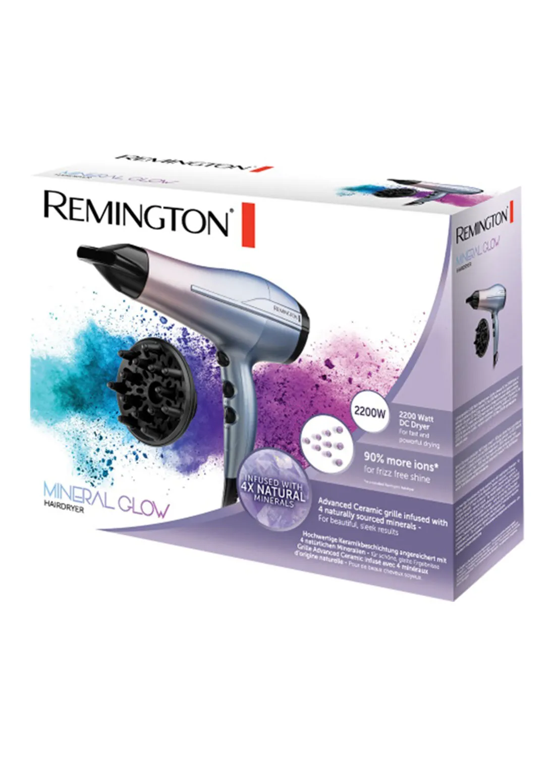 REMINGTON Mineral Glow Hairdryer Blue/Black