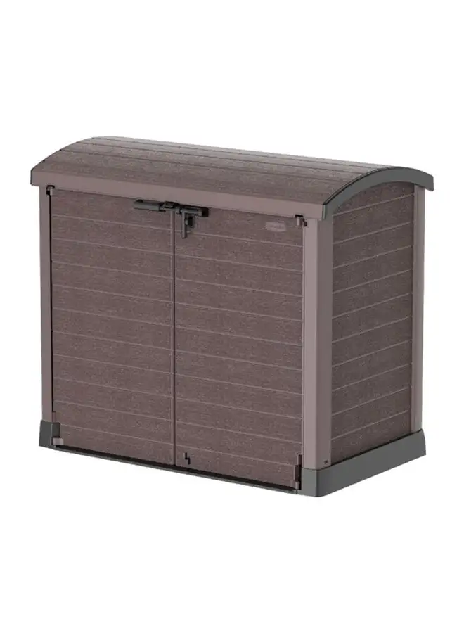 Cosmoplast Cedargrain  Small Storage Shed With Arc Lid Brown 1200.0Liters