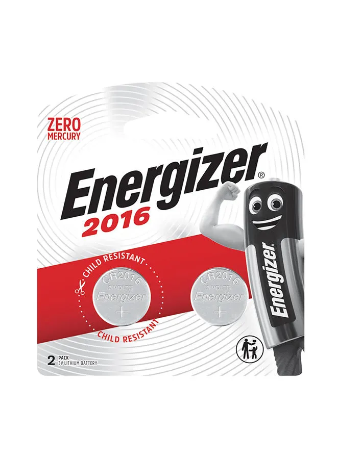 Energizer Energizer 2016 Lithium Coin battery Pack of 2 Silver