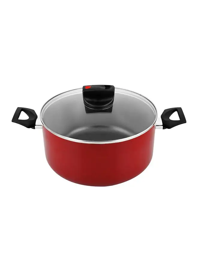 Prestige Safecook Cov Stockpot Red/Clear/Black 26cm