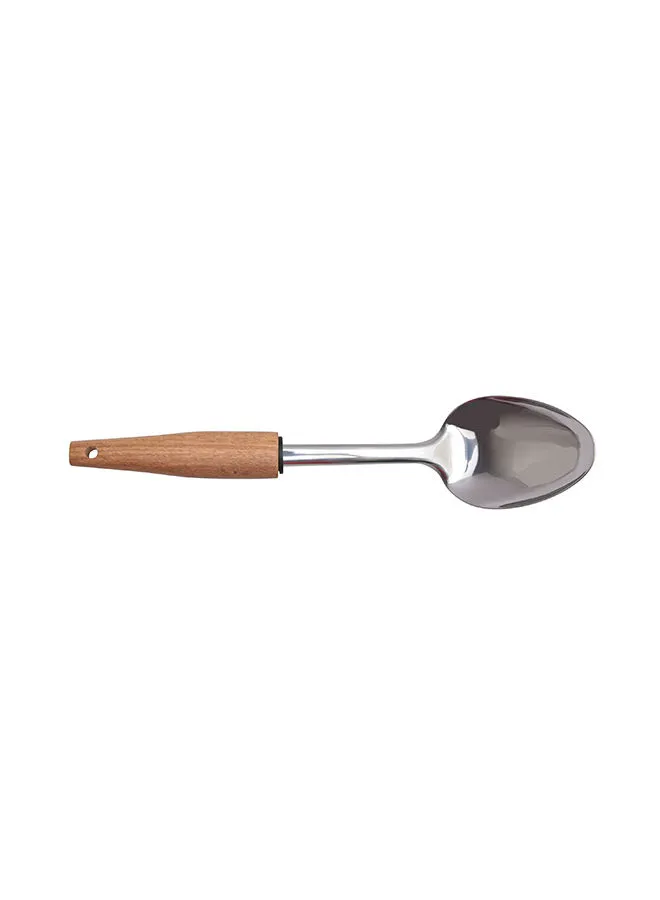 Natural Life Stainless Steel Serving Spoon Silver/Brown 31.8 x 7.2 x 5cm