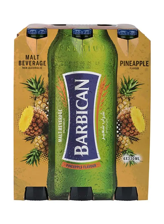 Barbican Pineapple Flavoured Non-Alcoholic Malt Beverage NRB Pineapple 330ml Pack of 6