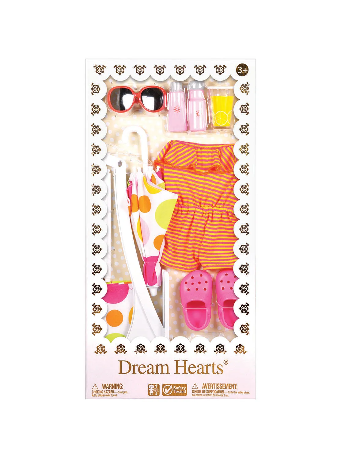 Lotus Dream Hearts Swimming Outfit Set For Fashion Dolls 21.5 x 5.5 x 43cm