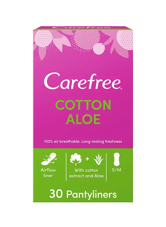 Carefree Panty Liners Cotton Aloe 30 Piece