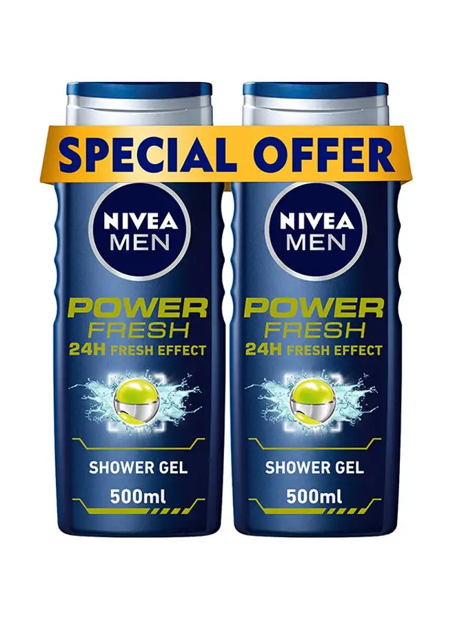 Nivea Pack Of 2 Power Fresh Shower Gel 500ml