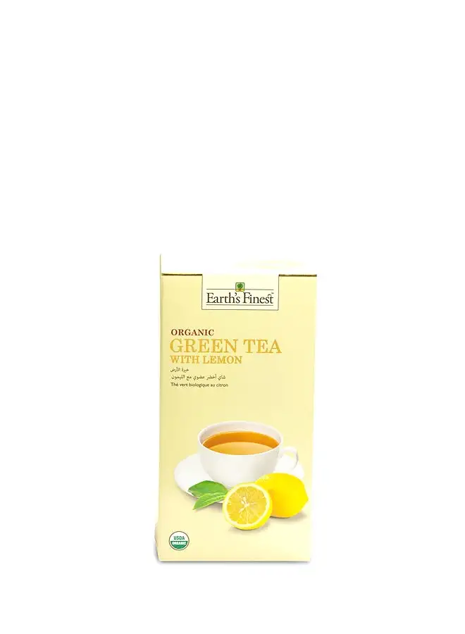 Earth`s Finest Organic Green Tea With Lemon 37.5grams