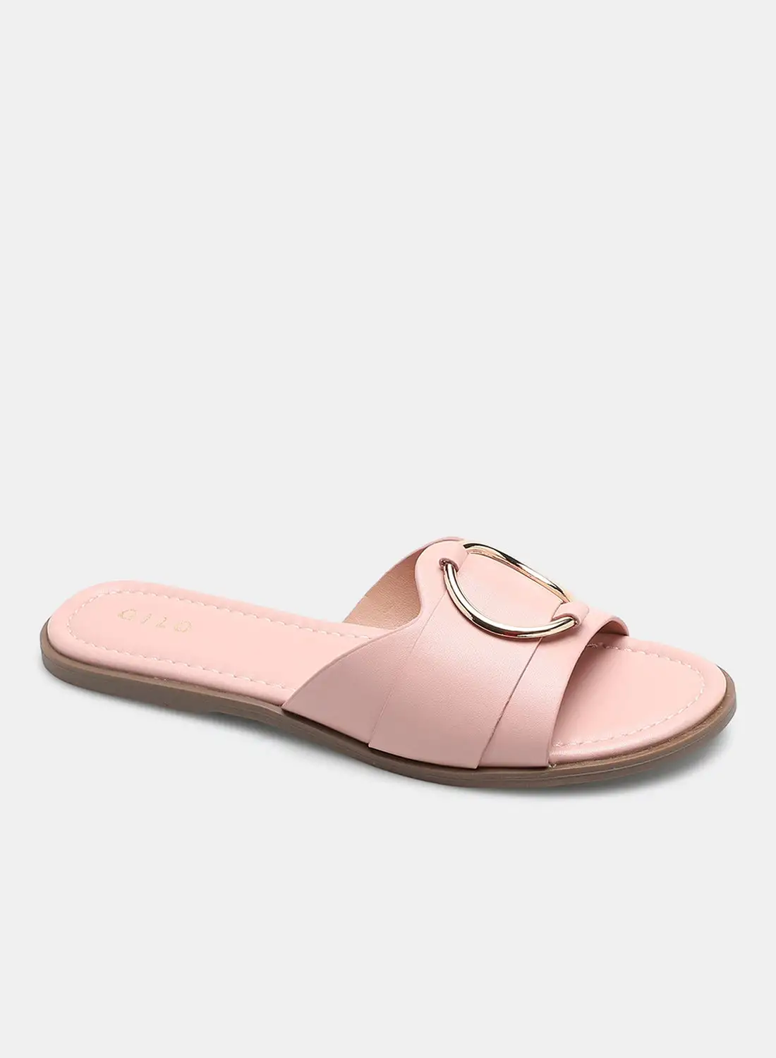 Aila Slip-On Flat Sandals Pink