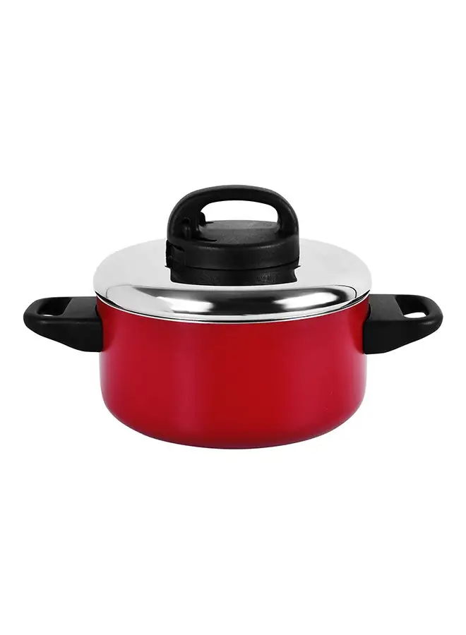 Prestige Classique Covered Saucepan Red/Silver/Black 16cm