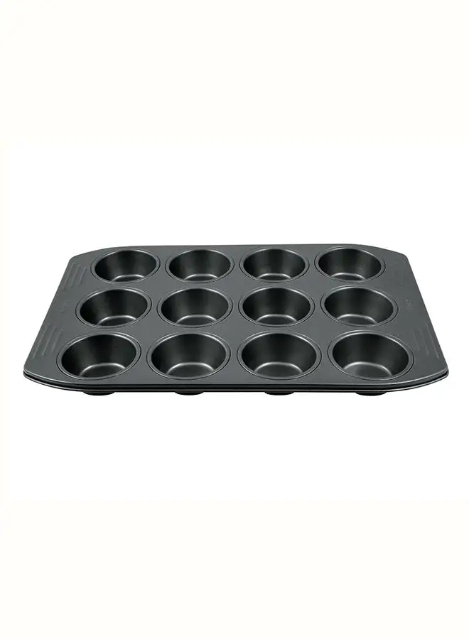 Tefal Easy Grip 12 Muffin Tray Dark Grey 39.5cm