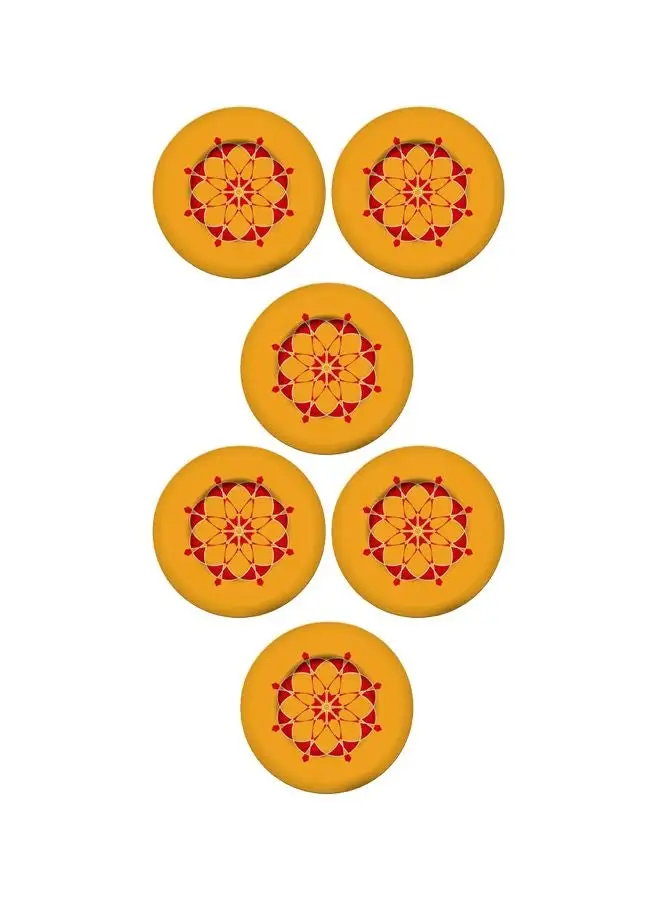 Luminarc 6-Piece Arabesques Dessert Plates Yellow/Red 19cm