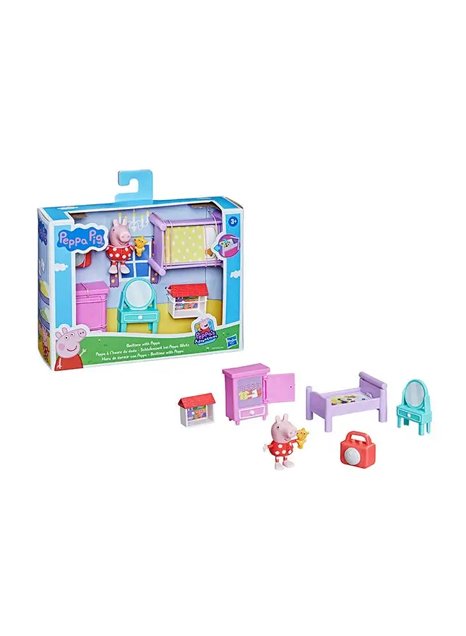 Peppa Pig Peppa  Peppa's Adventures Bedtime with Peppa Accessory Set Preschool Toy, Peppa  Figure and 5 Accessories, for Ages 3 and up