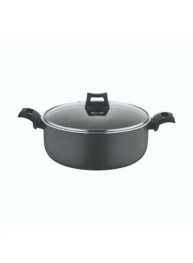 BLACK+DECKER Non-Stick Casserole, Stockpot & Stewpot with Glass Lid and 5 Layer PTFE Non-Stick Spray Coating BXSCP20BME Black