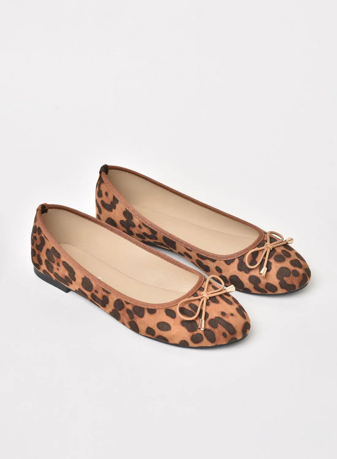 Aila Animal Print Ballerina Leopard Brown