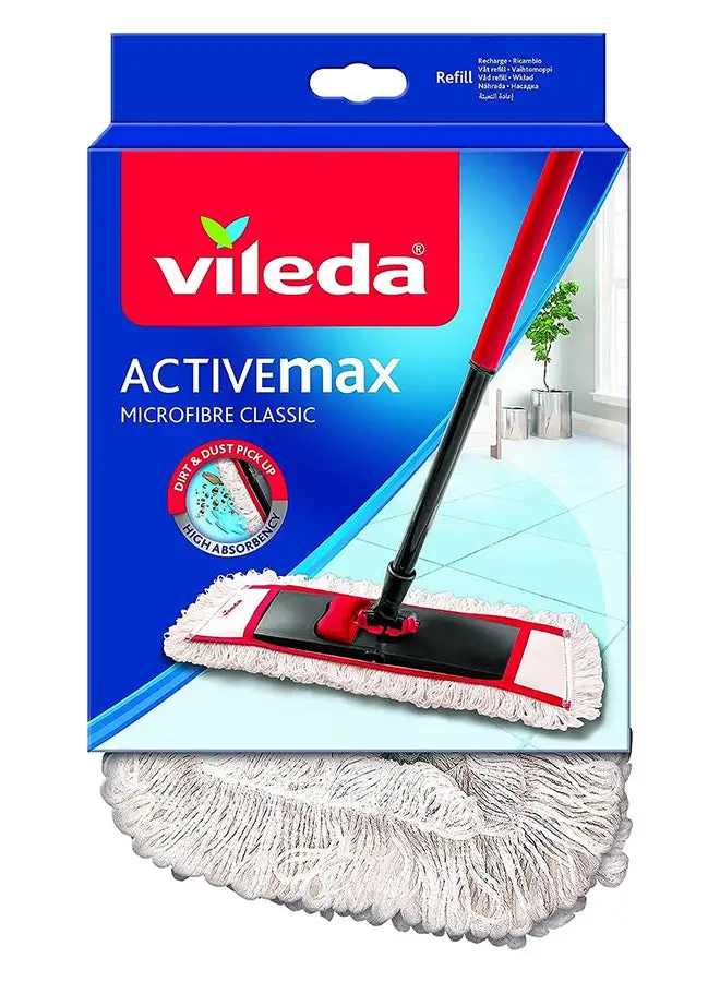 Vileda Active Max Classic Flat Floor Mop Refill White