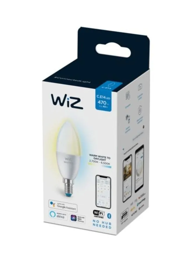 Wiz Wiz Tunable Whites C37 E14 - Wifi + Bluetooth Smart Led Candle Bulb - (Compatible With Amazon Alexa And Google Assistant) White 116x39mm