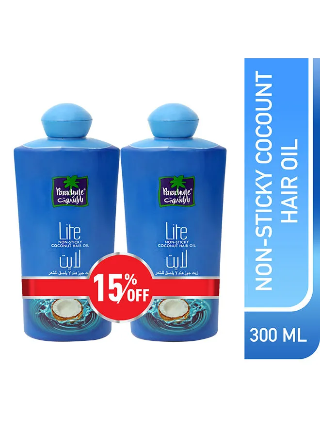 Parachute Non-Sticky Coconut Hair Oil Pack Of 2 300ml