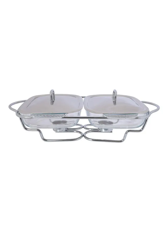 Chef Inox Food Warmer With Glass Plate Silver 