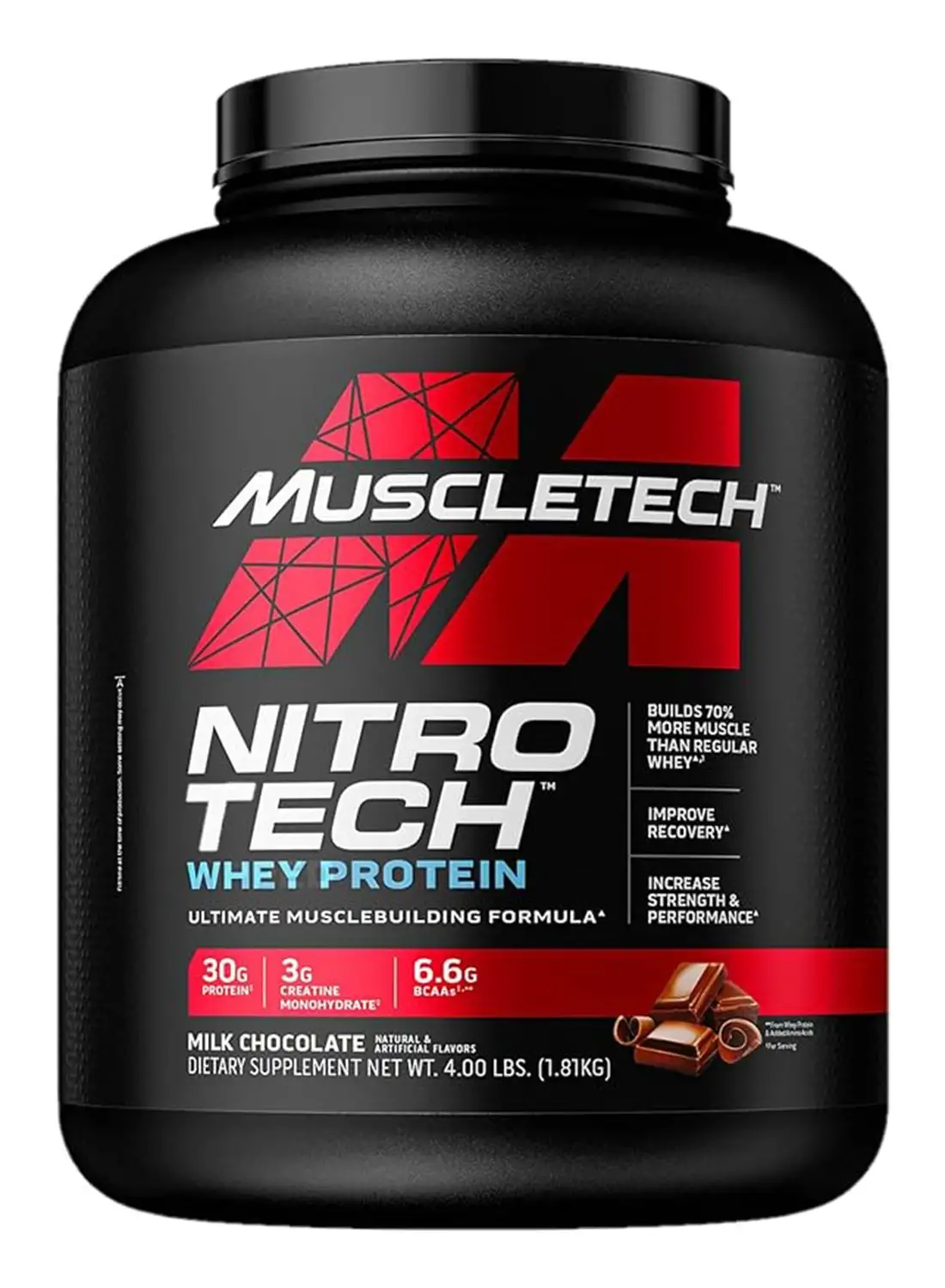 MuscleTech Nitro Tech Whey Protein - Milk Chocolate 4lbs